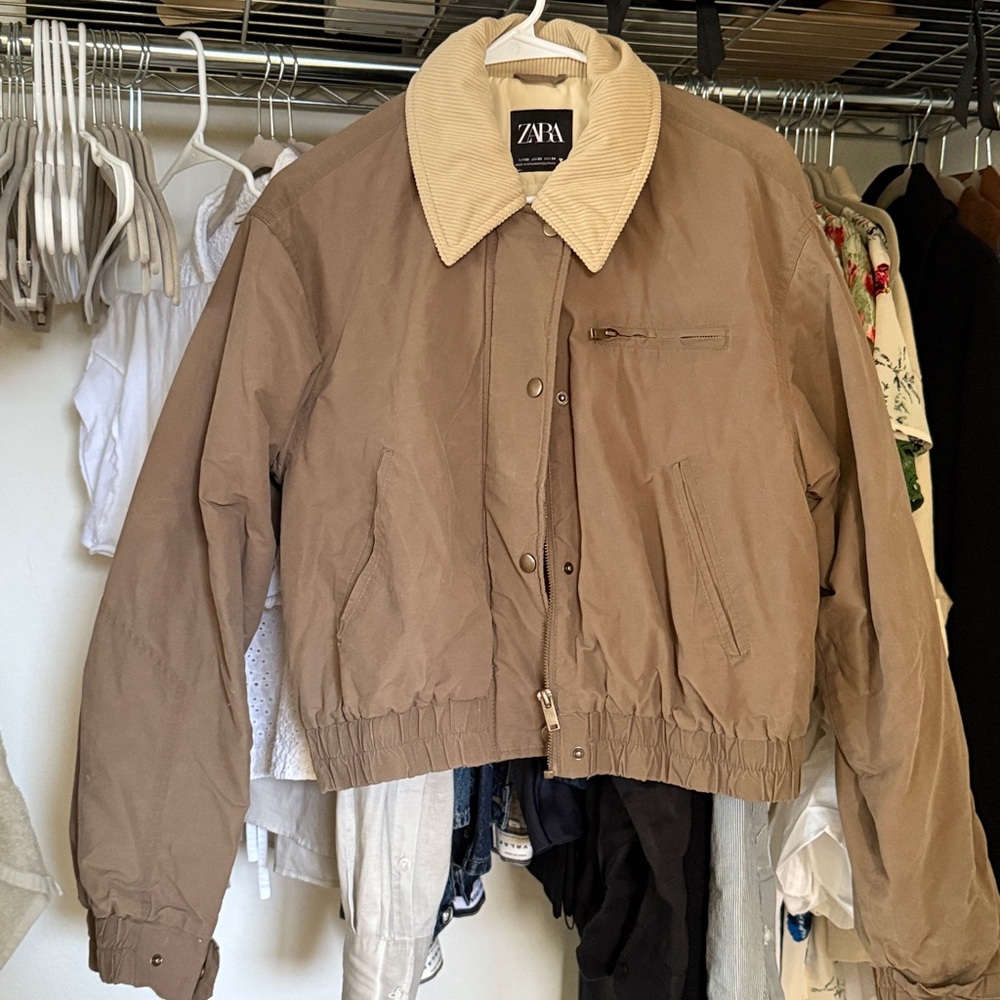 Zara waxed bomber jacket